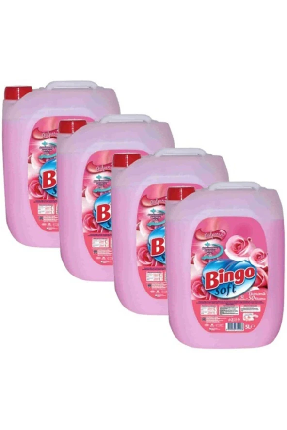 BİNGO Soft Yumuşatıcı Gülpembel 5 L X 4 Adet ürün görseli 1