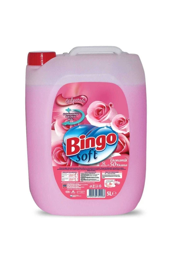 BİNGO Bingo Soft 5Lt Gülpembe 4 Adet - Resim 2