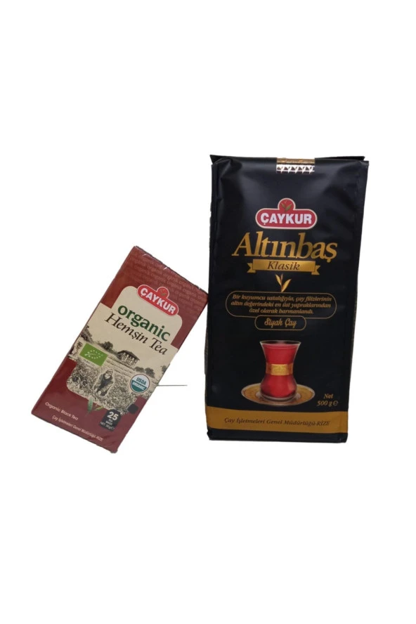 ÇAYKUR Altınbaş Dökme Çay 500 Gr Ve Organik Hemşin Siyah Çay Süzen Poşet 50 Gr-2 Li Avantaj Paket ürün görseli 1