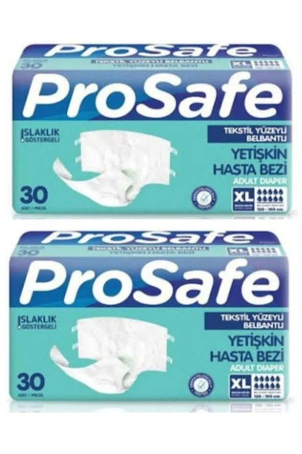 PROSAFE Yetişkin Hasta Bezi ( X L -Bel = 120-160 Cm ) 30 Adet X 2 Paket = 60 Adet ürün görseli 1
