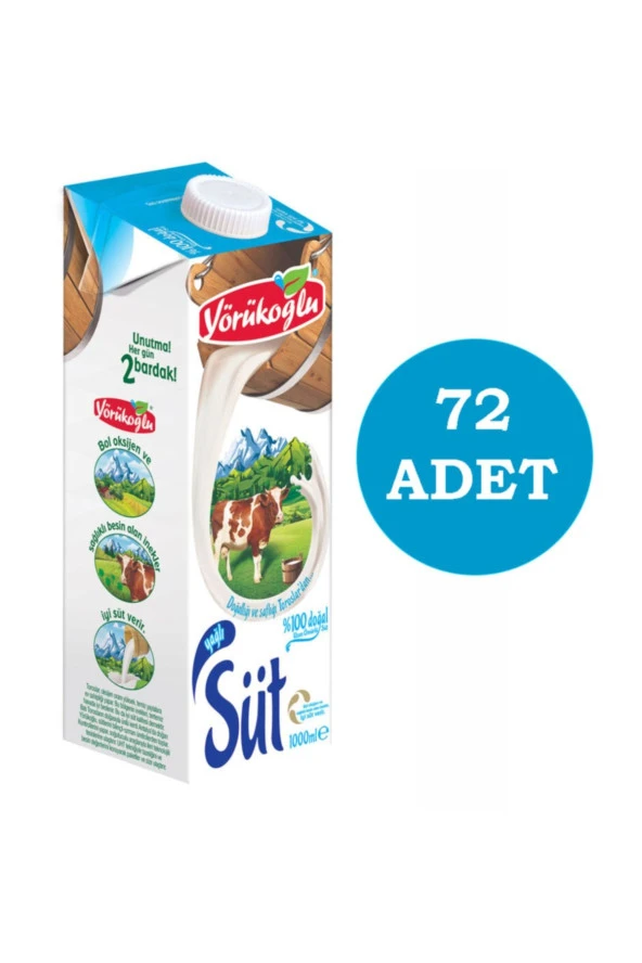 YÖRÜK Oğlu Süt Tam Yağlı 1 Lt  X 72 Adet (6 Koli) ürün görseli 1