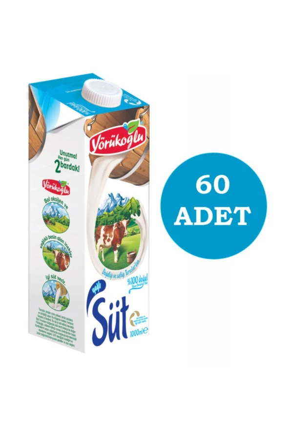 YÖRÜK Oğlu Süt Tam Yağlı 1 Lt  X 60 Adet (5 Koli) ürün görseli 1