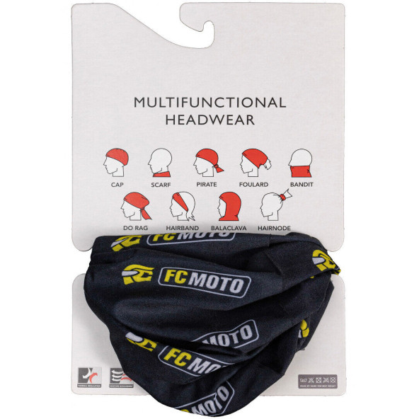 FC-Moto Logolu Çok Fonksiyonlu Kumaş (Siyah/Sarı,Tek Beden) Bandana ürün görseli 1