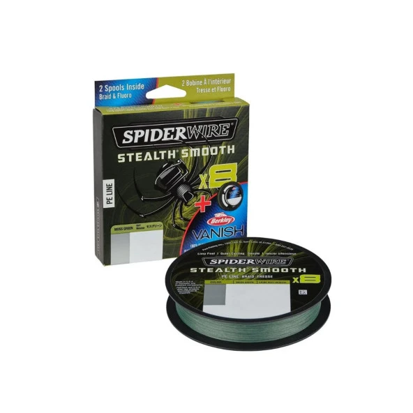 Spider Wire 8 Braid & Fluorocarbon Duo Spool System 150 & 45m Moss Green/Clear  0,13 & 0.35mm ürün görseli 1