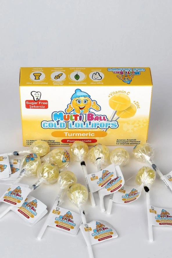 Multiball Cold Lollipops Turmeric 12 Pastil - Resim 3