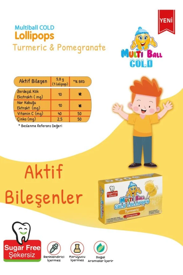 Multiball Cold Lollipops Turmeric 12 Pastil - Resim 5