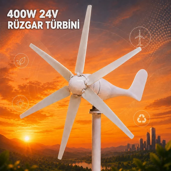 Nepasun 400W 24v Rüzgar Türbini + şarz Kontrol Cihazı ürün görseli 1