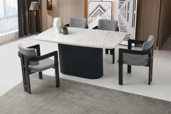Adel Yemek Masası Takımı Viyana Sandalye 90x160 cm (1 Masa 6 Sandalye ) ürün görseli 1