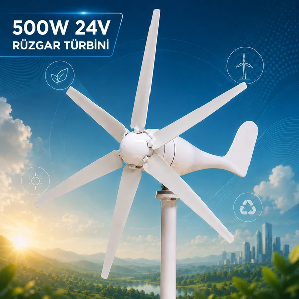 Nepasun 500W 24v Rüzgar Türbini + Şarz Kontrol Cihazı ürün görseli 1