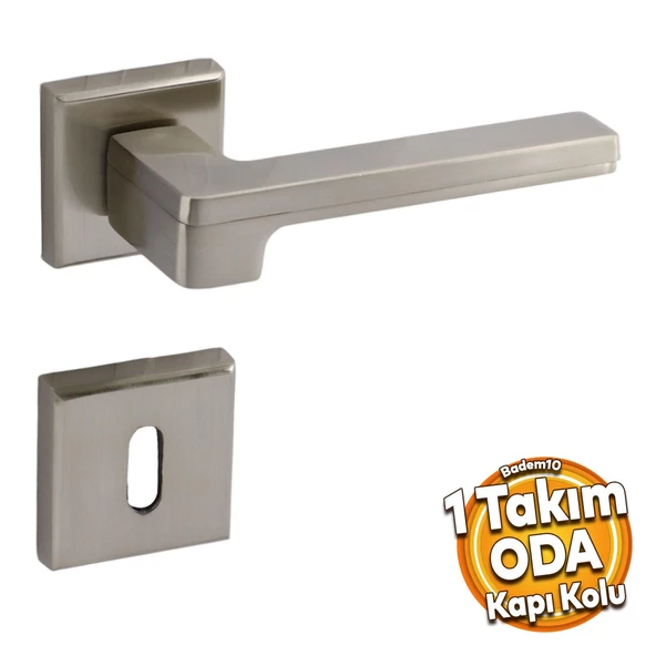Funda Lüx İnox Oda Kapı Kolu Rozetli Sürgülü ve Çelik Kapı Sağa Sola Uygun Kapı Kolları Kulpu ürün görseli 1