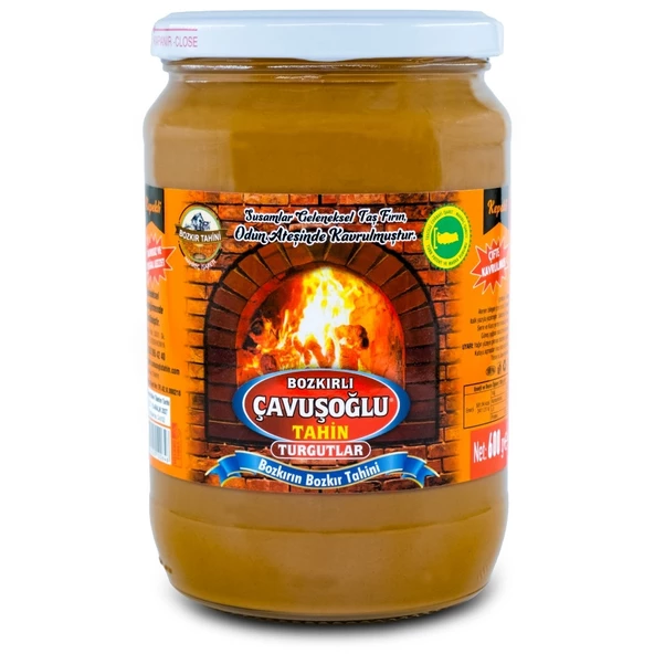 Bozkırlı Çavuşoğlu Odun Ateşinde Çifte Kavrulmuş Kepekli Bozkır Tahini 600g Cam Kavanoz ürün görseli 1
