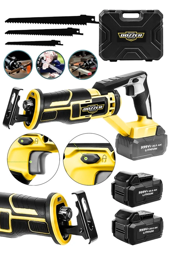 Dozzer FUCHS 21 Volt 3Ah Kömürsüz Motor Kemik Ahşap Demir Kesme Tilki Kuyruğu Akülü Testere Makinesi ürün görseli 1
