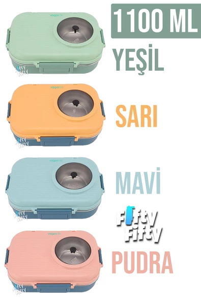 Vagonlife 1100 ML Çorba Kaseli-Metal Kaşıklı Paslanmaz Çelik Bento Lunch Box Yeni Nesil Sefer Tası-ffbl70100 ürün görseli 1
