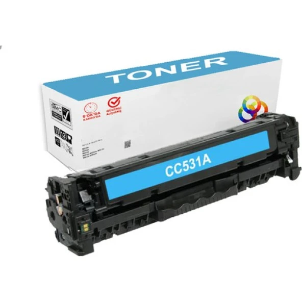 PlusPrint Hp 304A - CC531A - Hp Colorlaserjet CP2025N Mavi Uyumlu Muadil Toner ürün görseli 1