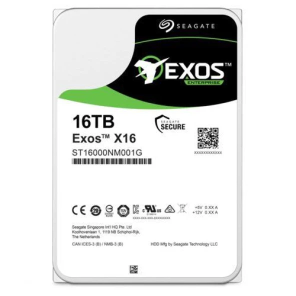 Seagate 16TB EXOS ST16000NM000J 3.5 256MB 7200RPM SATA3 NAS Sabit Disk ürün görseli 1