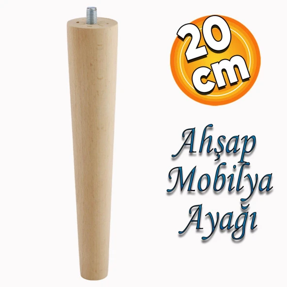 Ahşap Ayak Sehpa Masa Puf Tabure Tv Ünite Ayağı Ayakları M8 Civatalı 20 cm ürün görseli 1