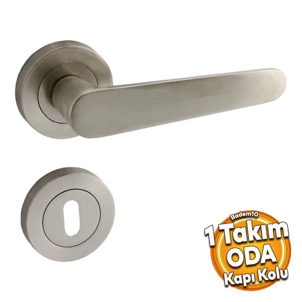 Kayı Saten Oda Kapı Kolu Rozetli Sürgülü ve Çelik Kapı Kulpu Uyumlu Sağa Sola Uygun Kapı Kolları ürün görseli 1