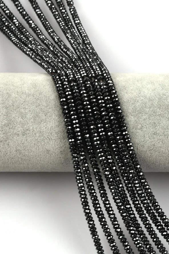 Hematit Dizi 2 x 4 mm Fasetli Rondel Kesim ürün görseli 1