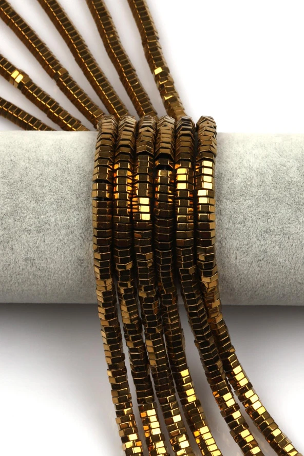 Gold Renkli Hematit Dizi 2 x 6 mm Civata Kesim ürün görseli 1