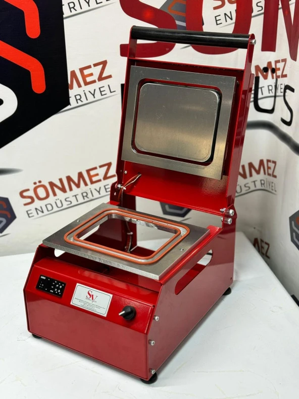 Sönmez SV 350 Manuel Tekli Kase Tabak Kapatma Makinesi Red ürün görseli 1
