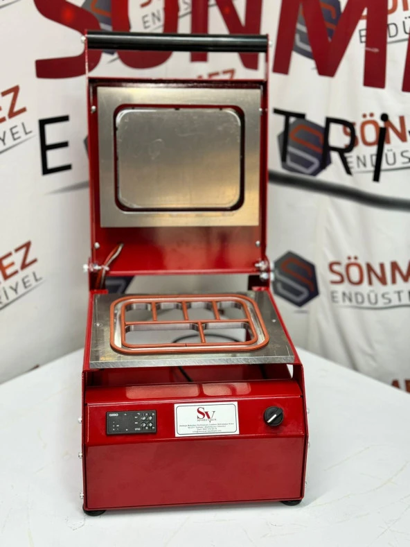 Sönmez Manuel 6 Bölmeli Kahvaltı Tabağı Kapatma Makinesi Red ürün görseli 1