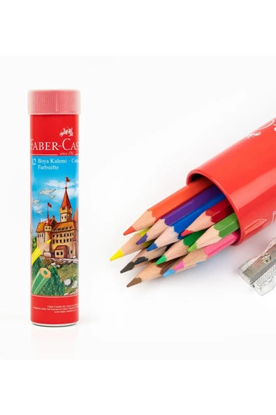 FABER 12'Lİ KURU BOYA KALEMİ METAL TÜPTE ürün görseli 1