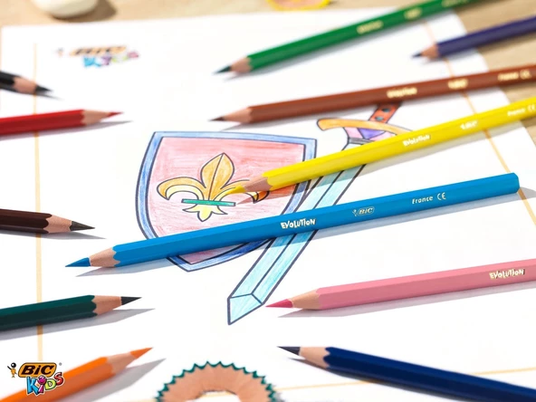 Bic Kids Evolution Kuru Boya 12'Li Metal Kutu - Resim 6