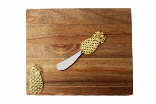 Porland Shrinaz altın ananas sunum tahtası 25 cm ürün görseli 1