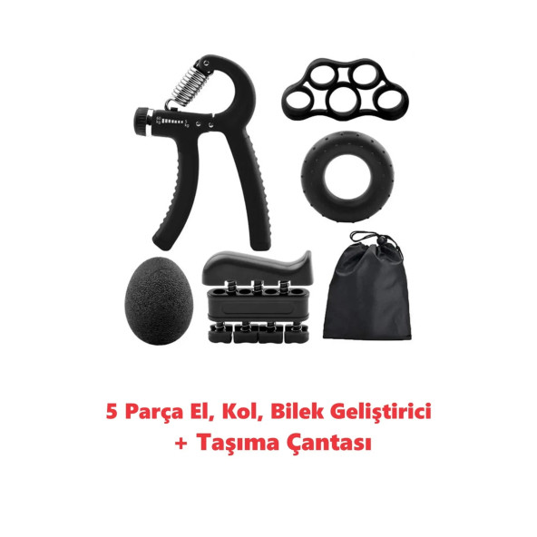 Clifton 5 Parça El Kol Bilek Parmak Egzersiz Güçlendirici Fitness Spor Aletleri Seti Takım ürün görseli 1