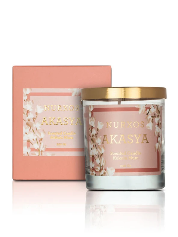 Nurxos Akasya Kokulu Mum 220 Gr – Oryantal Soya Mumu - 9657 ürün görseli 1