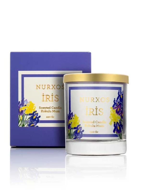 Nurxos İris Kokulu Mum 220 Gr – Çiçeksi Oryantal Soya Mumu - 9652 ürün görseli 1