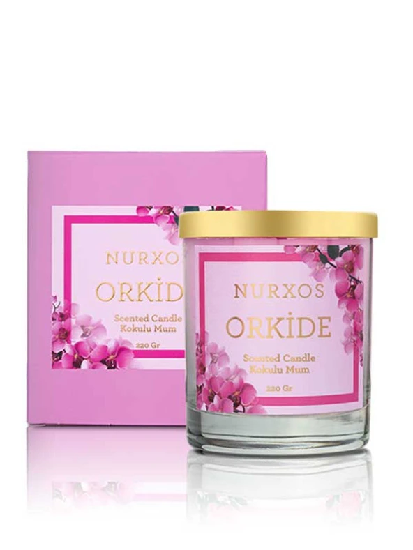 Nurxos Orkide Kokulu Mum 220 Gr – Çiçeksi Meyveli Soya Mumu - 9656 ürün görseli 1