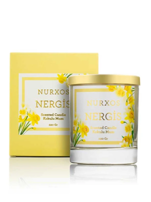 Nurxos Nergis Kokulu Mum 220 Gr – Meyveli Odunsu Soya Mumu - 9653 ürün görseli 1