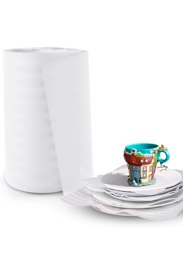 30 Cm X 10 Mt Köpük Ambalaj Rulosu, Koruma Sağlayan Taşınma Malzemesi, Tabak Bardak Koruma Köpüğü ürün görseli 1