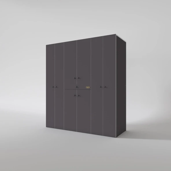 Kenzlife çamaşır-kurutma makinesi dolabı ve giysi dolabı çekmeceli ebuzer sol raf gri 187*160*60  banyo ürün görseli 1