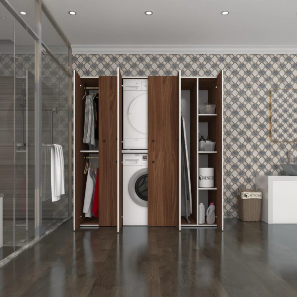 Kenzlife çamaşır-kurutma makinesi dolabı ve giysi dolabı suyuti sağ cvz 180*170*60  banyo ürün görseli 1