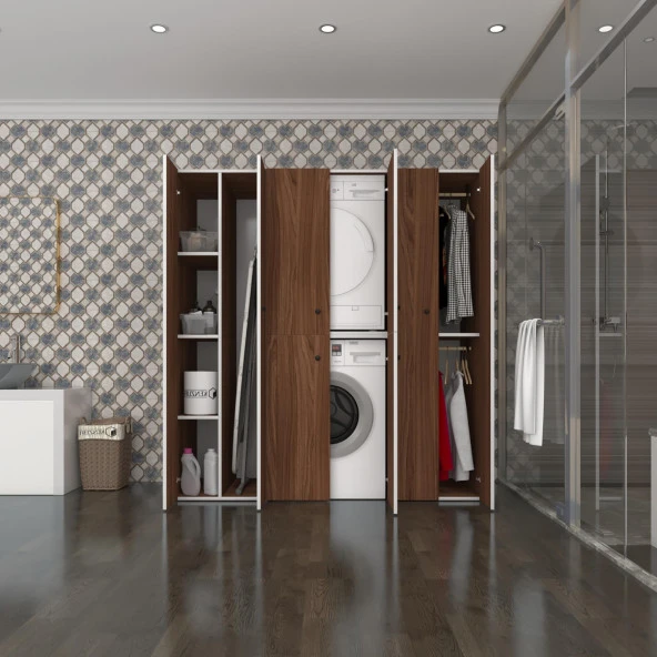 Kenzlife çamaşır-kurutma makinesi dolabı ve giysi dolabı suyuti sol cvz 180*170*60  banyo ürün görseli 1