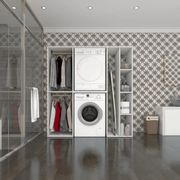 Kenzlife çamaşır-kurutma makinesi dolabı ve giysi dolabı cevheri sağ byz 180*170*60  banyo ürün görseli 1