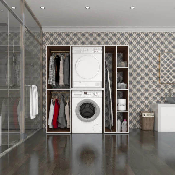 Kenzlife çamaşır-kurutma makinesi dolabı ve giysi dolabı cevheri sağ cvz 180*170*60  banyo ürün görseli 1