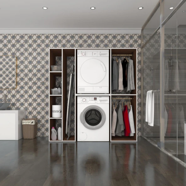 Kenzlife çamaşır-kurutma makinesi dolabı ve giysi dolabı cevheri sol cvz 180*170*60  banyo ürün görseli 1