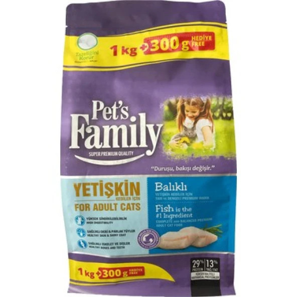 Pets Family Yetişkin Kedi Maması Balıklı 1300Gr ürün görseli 1