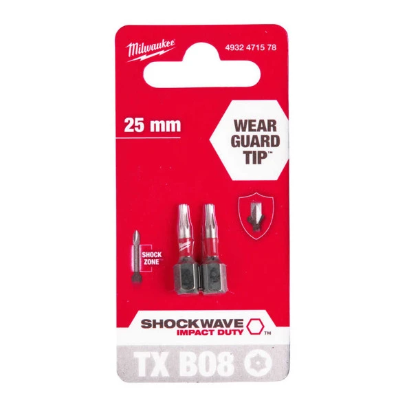 Milwaukee Bits Uç TX B08 25mm 2'li T4932471578 ürün görseli 1