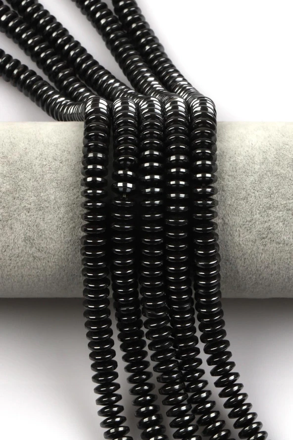 Hematit Dizi 3 x 8 mm Rondel Kesim ürün görseli 1