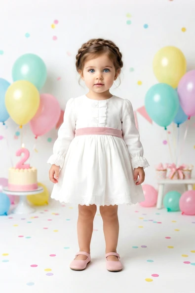 Kız Bebek Kız Çocuk Doğum Günü Parti Düğün Elbise Astarlı Saten Çocuk Giyim Bebek Giyim ürün görseli 1