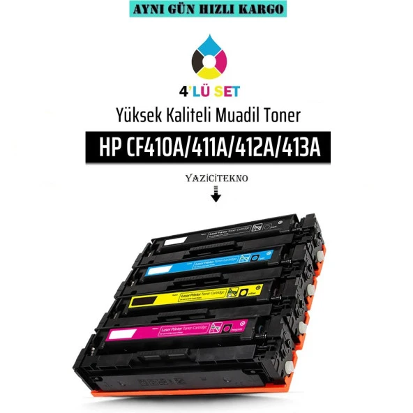 Hp Cf410A/11A/12A/13A Muadil Takım Toner /Wb/M452Dn/M452Nw/M377D ürün görseli 1