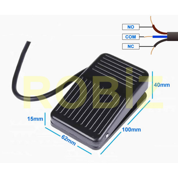 Pedal Ayak Butonu Kaydırmaz AC 250V 10A NO NC SPDT Push Anlık Ayak Kontrollü Anahtar Switch Freze ürün görseli 1