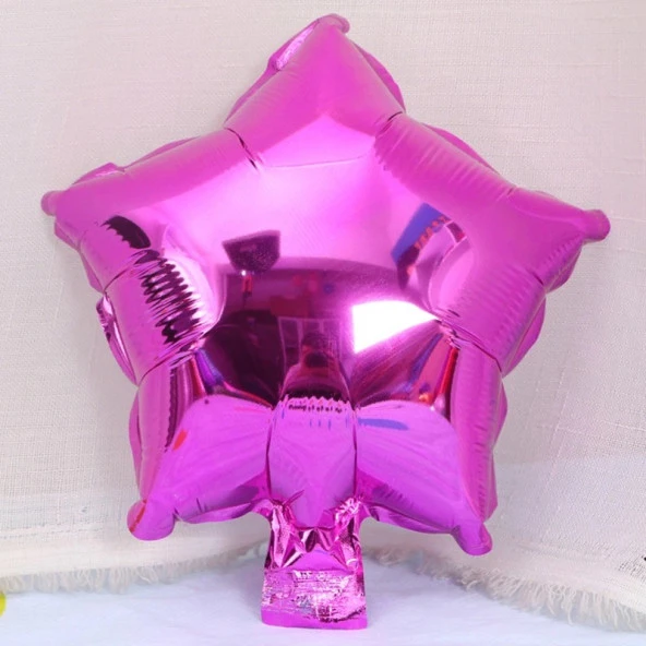 10 İnç Mini Yıldız Folyo Balon Fuşya 5 Adet ürün görseli 1
