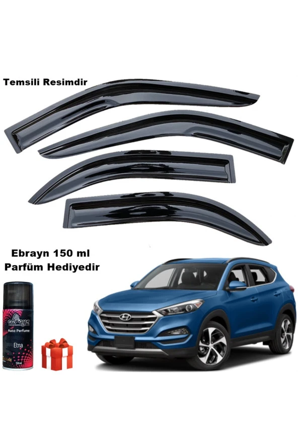 Caraks Hyundai Tucson Mügen Cam Rüzgarlığı 2015-2020 Arası 4 Lü Takım Koku Hediyeli ürün görseli 1