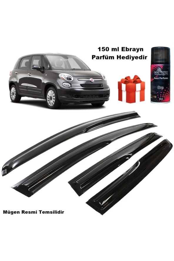 Caraks Fiat 500l Mügen Cam Rüzgarlığı 2012-2018 Arası 4 Lü Takım Koku Hediyeli ürün görseli 1