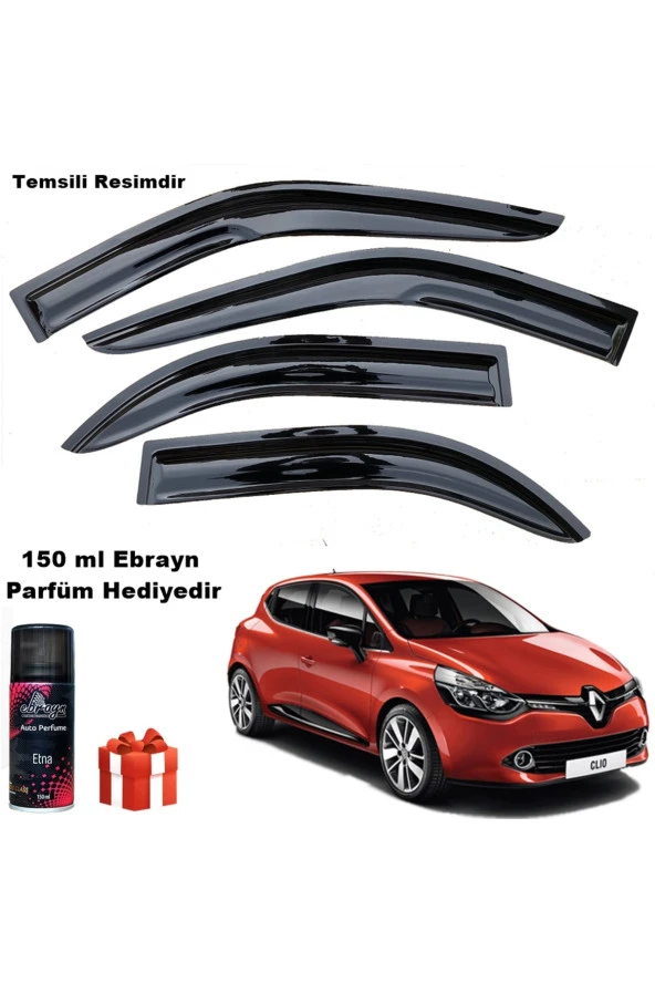 Caraks Renault Clio 4 Mügen Cam Rüzgarlığı Hb 2012-2019 Arası 4 Lü Takım Koku Hediyeli ürün görseli 1